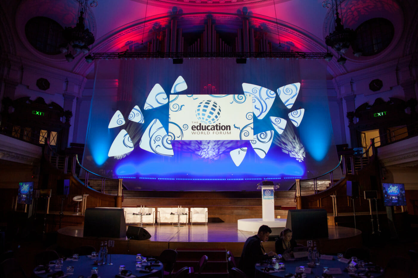 Gala night and dinner with mood lights at The Education World Seminar